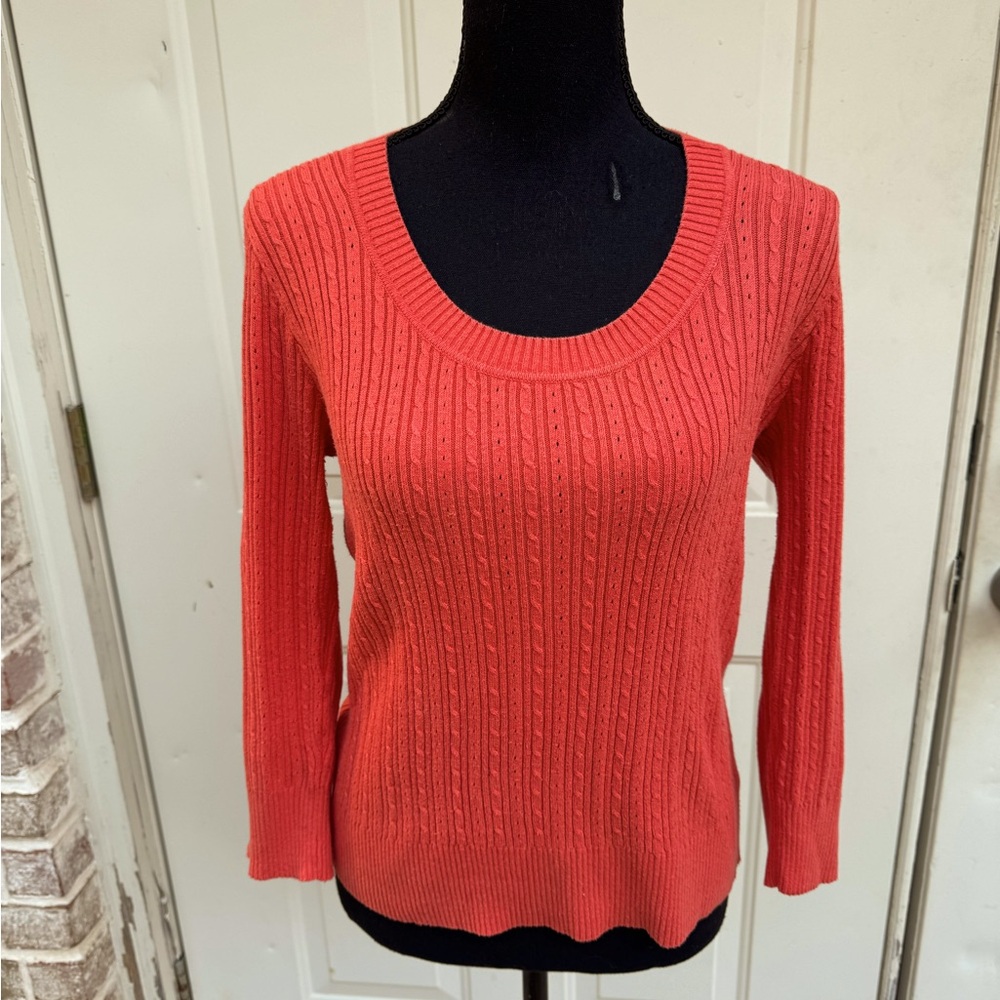 St. John’s Bay, 3/4 Sleeve, Sweater, Orange, Size Medium